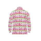 Teddy Bear Pattern Print Design 04 Men's Long Sleeve Polo Shirt