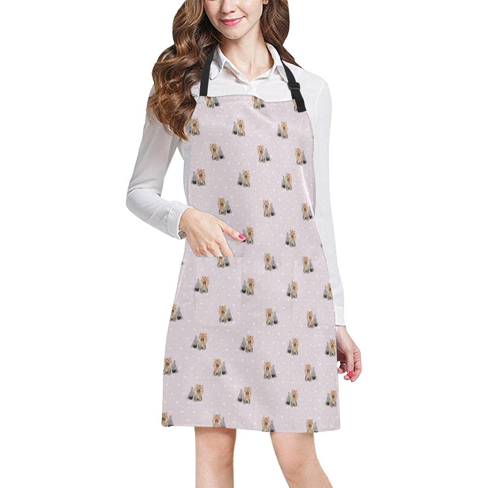 Yorkshire Terrier Pattern Print Design 02 All Over Print Adjustable Apron