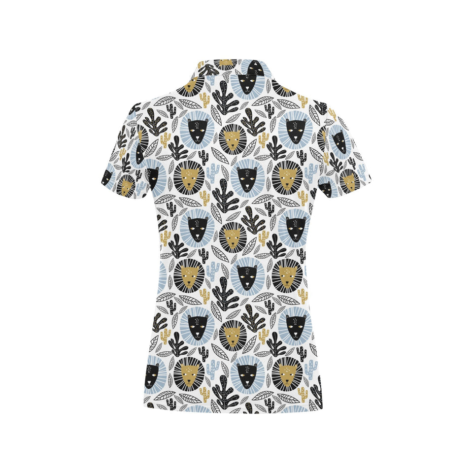 Lion Pattern Print Design 05 Women's All Over Print Polo Shirt