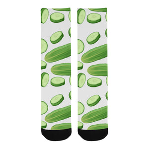 cucumber whole slices pattern Crew Socks