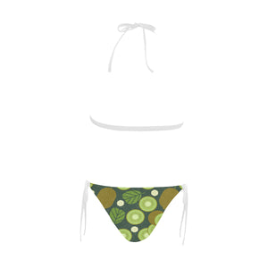 Whole sliced kiwi leave and flower Sexy Bikinis Two-Piece Swimsuits