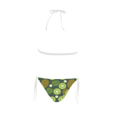 Whole sliced kiwi leave and flower Sexy Bikinis Two-Piece Swimsuits