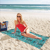 Anchor nautical green background Beach Towel