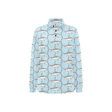 Swordfish Pattern Print Design 01 Women's Long Sleeve Polo Shirt