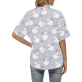 Sweet dreams sheep pattern Women's All Over Print Hawaiian Shirt