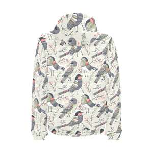 Pigeon Pattern Print Design 04 Men's Padded Hooded Jacket