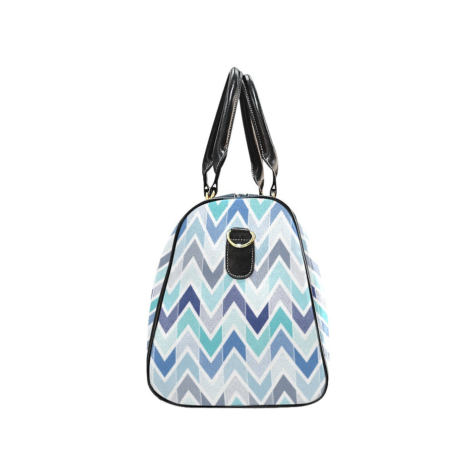 zigzag chevron blue pattern Travel Bag