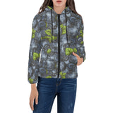 blueberry pattern Women's Padded Hooded Jacket