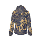Gold dragon pattern Women's Padded Hooded Jacket