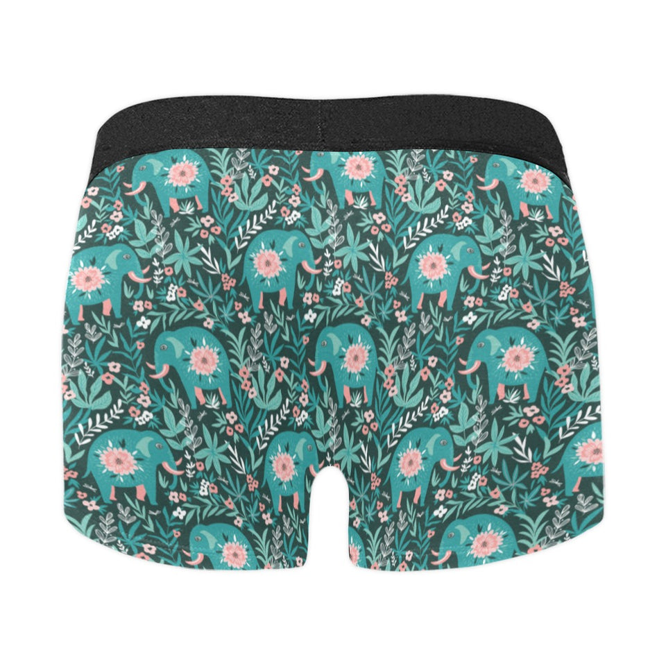Elephants jungle pattern Men's All Over Print Boxer Briefs Men's Underwear