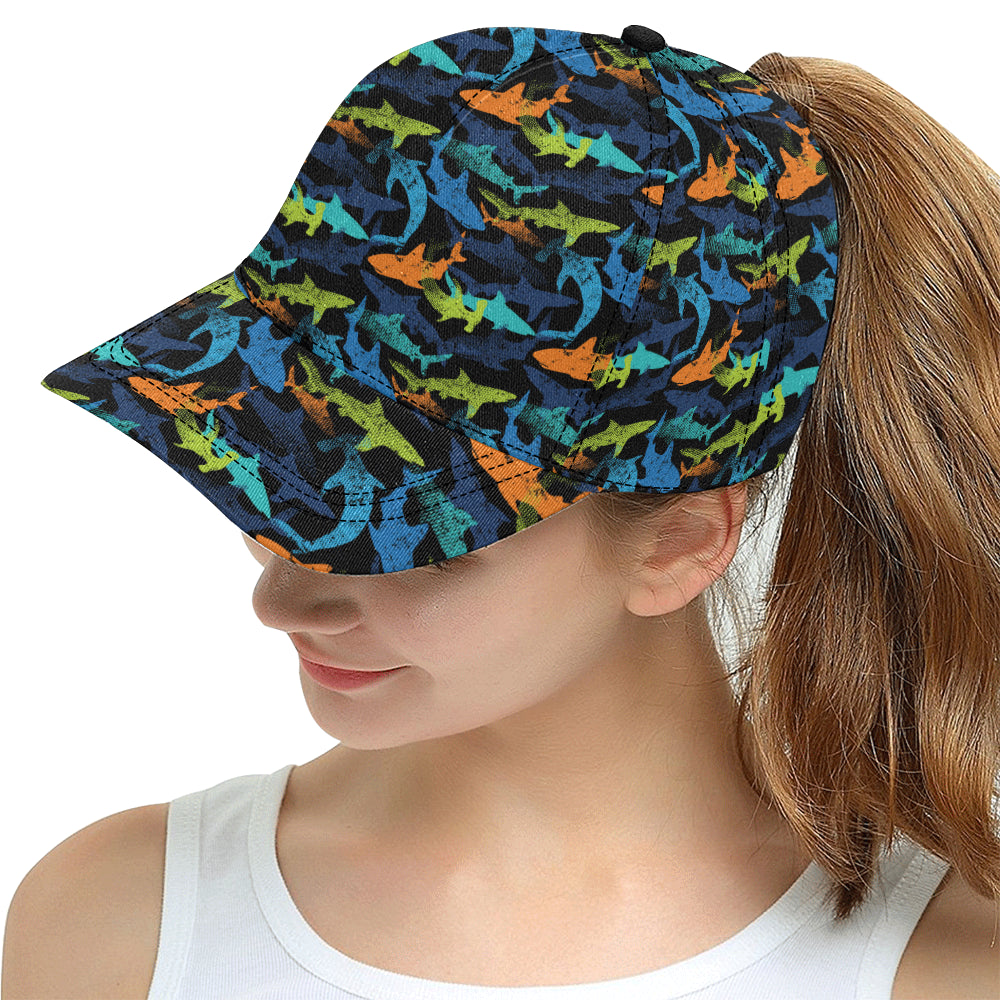 Colorful shark All Over Print Snapback Cap