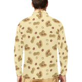 peanuts design pattern Men's Long Sleeve Polo Shirt