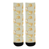 Cute fat shiba inu dog pattern Crew Socks