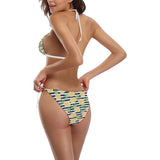 Pineapples pattern striped background Sexy Bikinis Two-Piece Swimsuits