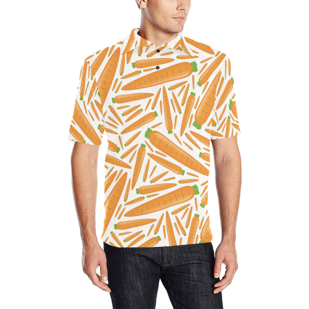 Carrot Pattern Print Design 02 Men's All Over Print Polo Shirt