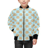 Pretzels Pattern Print Design 03 Kids' Boys' Girls' Bomber Jacket