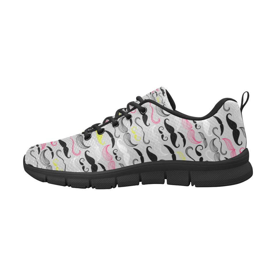 Mustache Beard Pattern Print Design 02 Men's Breathable Sneakers ( Model 055)