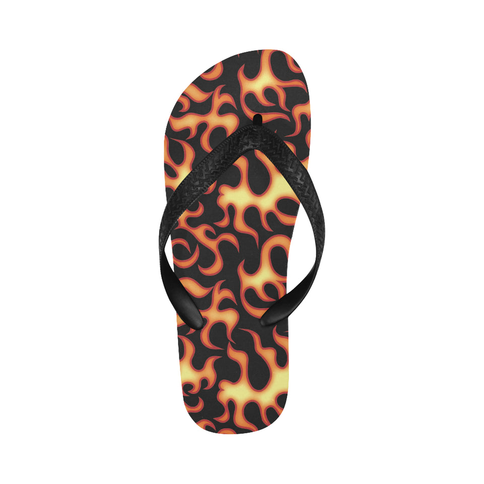 Fire flame dark pattern Unisex Flip Flops