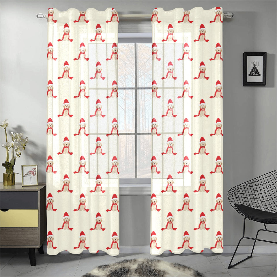 Golden Retriever Pattern Print Design 01 Gauze Curtain