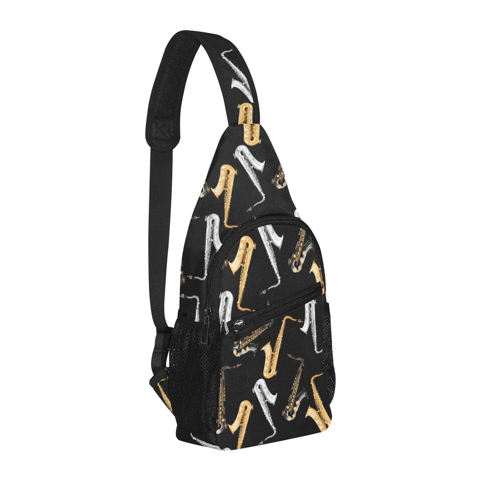 saxophone design pattern All Over Print Chest Bag