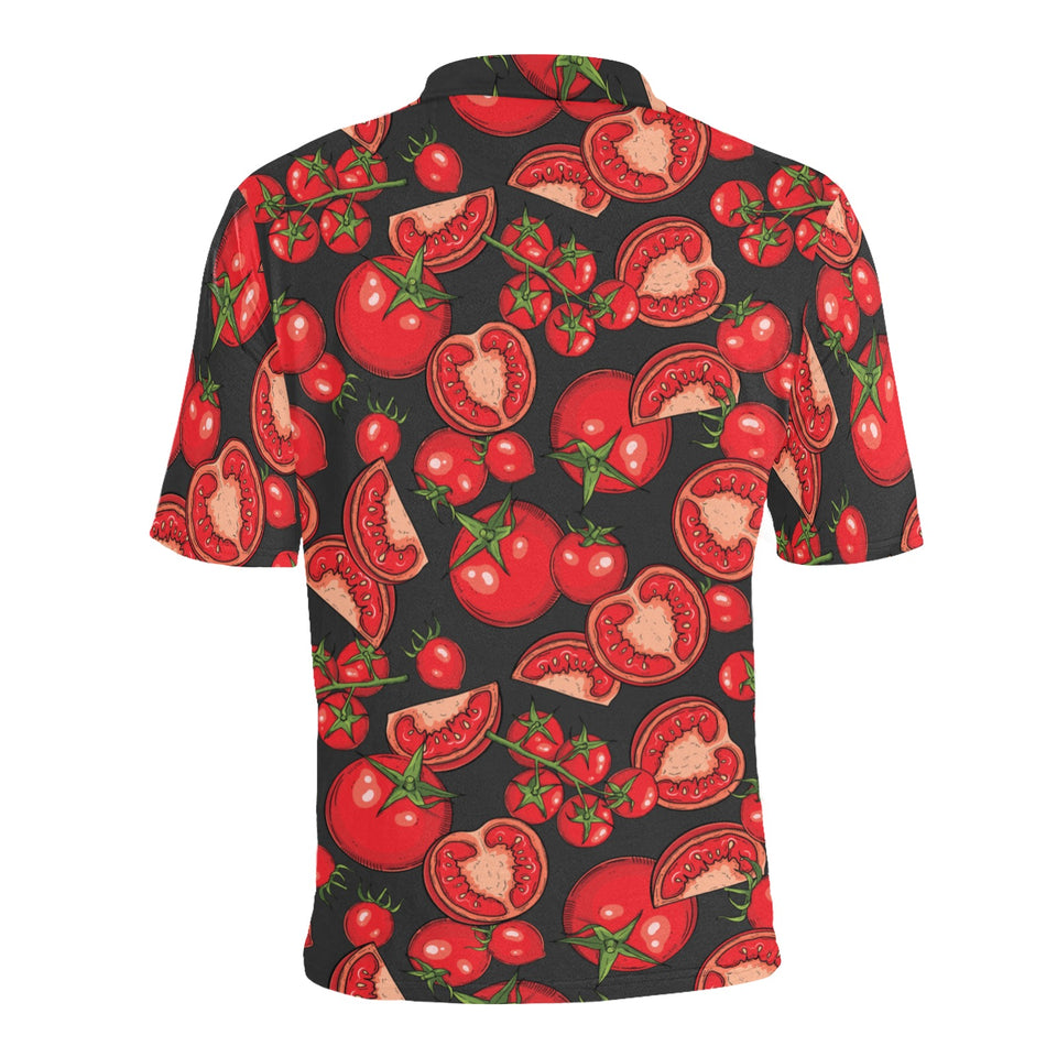 Tomato black background Men's All Over Print Polo Shirt