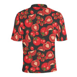 Tomato black background Men's All Over Print Polo Shirt