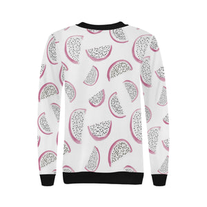 dragon fruit pattern Women's Crew Neck Sweatshirt