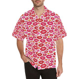 Lips Pattern Print Design 01 Men's All Over Print Hawaiian Shirt (Model T58)