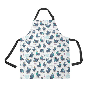 Pigeon Pattern Print Design 02 All Over Print Adjustable Apron