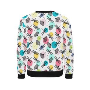 Dragonflies ginkgo leaves pattern Men's Crew Neck Sweatshirt