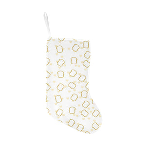 Bread Toast Pattern Print Design 01 Christmas Stocking