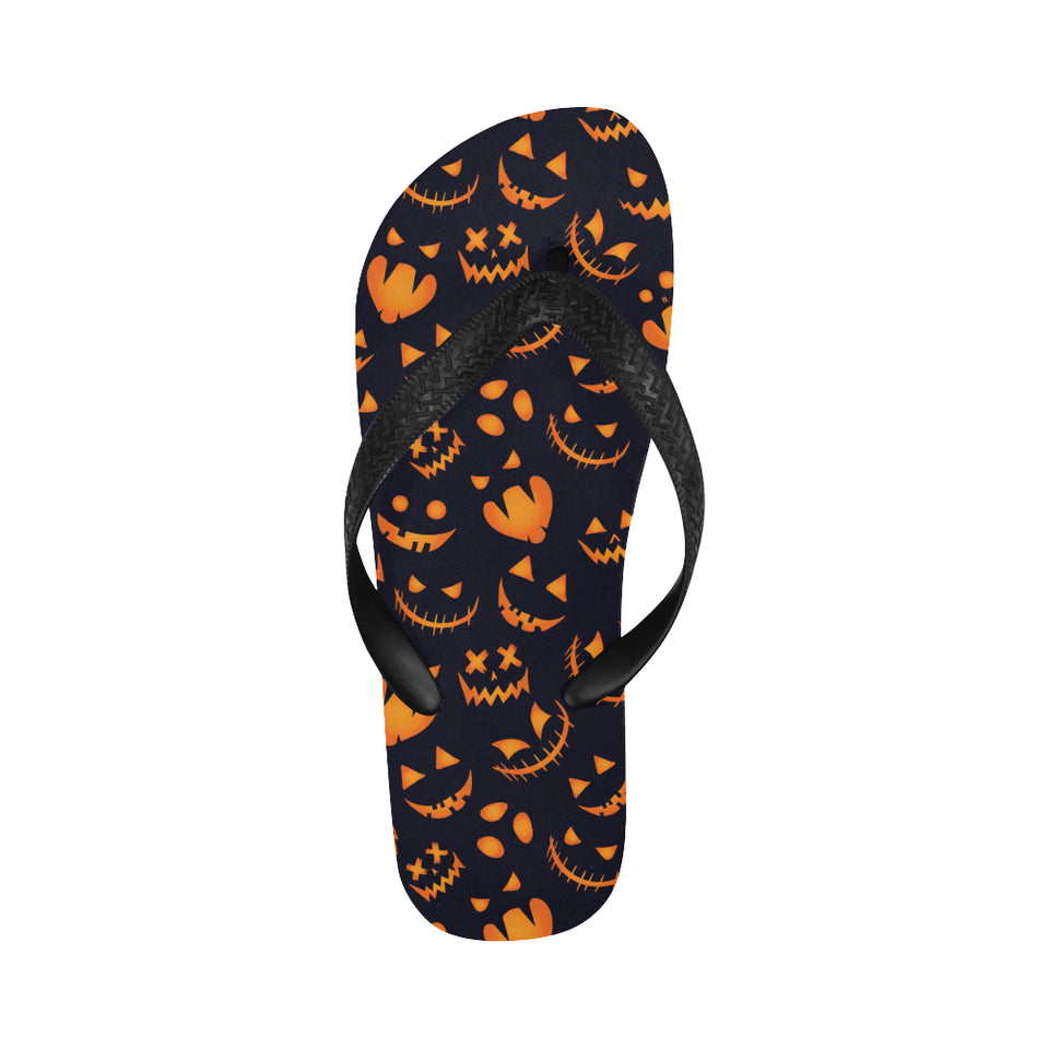 Halloween pattern Pumpkin background Unisex Flip Flops