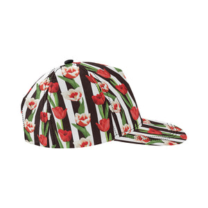 red and white tulips pattern All Over Print Snapback Cap