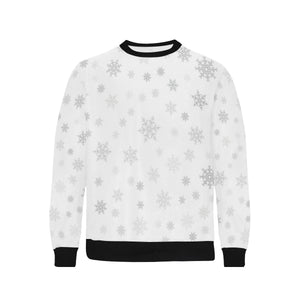 Snowflake pattern white background Men's Crew Neck Sweatshirt