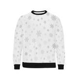 Snowflake pattern white background Men's Crew Neck Sweatshirt