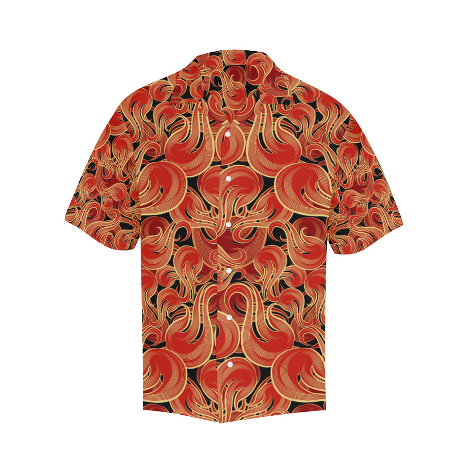 Fire flame pattern Men's All Over Print Hawaiian Shirt