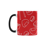 sushi pattern red background Morphing Mug Heat Changing Mug