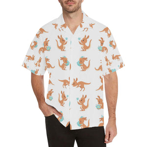 Cute Kangaroo pattern Men's All Over Print Hawaiian Shirt