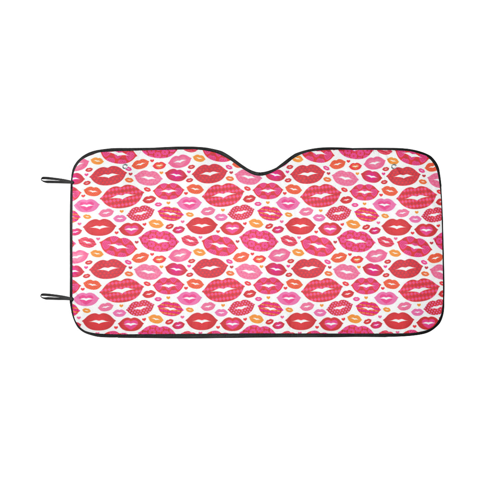 Lips Pattern Print Design 01 Car Sun Shade