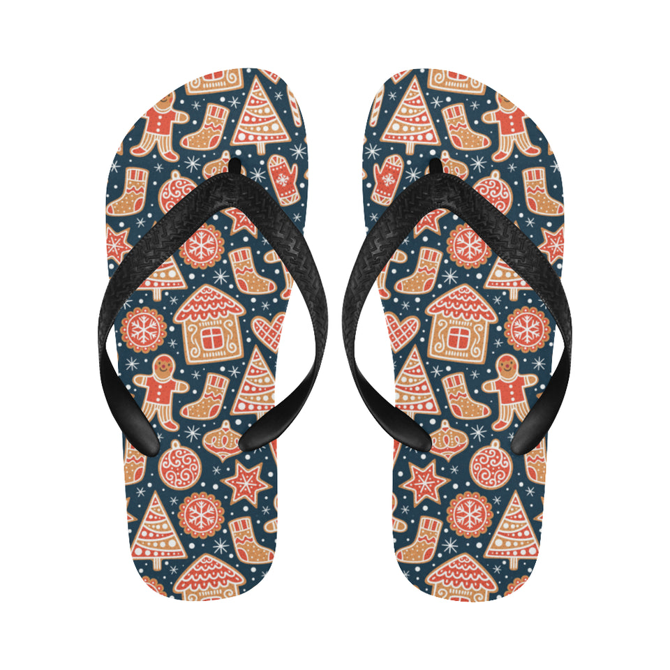 Christmas gingerbread cookie pattern Unisex Flip Flops