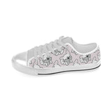 Cute french bulldog pattern Men's Low Top Canvas Shoes White