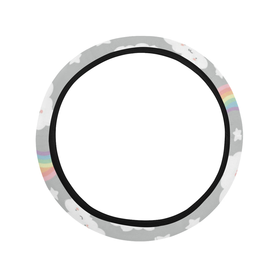 Cute rainbow clound star pattern Car Steering Wheel Cover