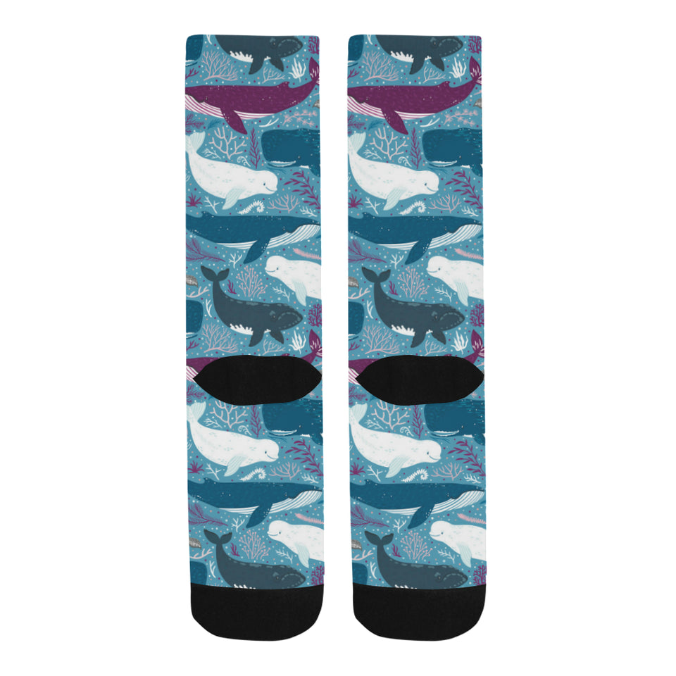 Whale design pattern Crew Socks