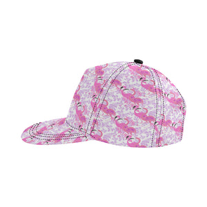 Pink flamingo flower pattern All Over Print Snapback Cap