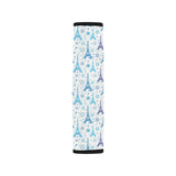 Blue Eiffel Tower Theme Pattern Print Design 01 Car Seat Belt Cover