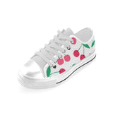 cherry pattern white background Men's Low Top Shoes White