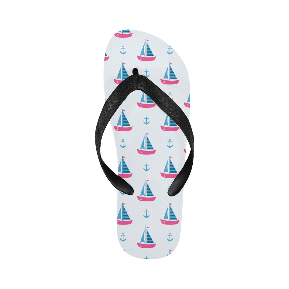 Sailboat anchor pattern Unisex Flip Flops