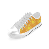 Sun orange background Men's Low Top Shoes White