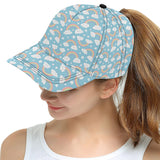 Cute rainbow clound star pattern blue background All Over Print Snapback Cap