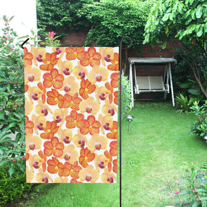 Orange yellow orchid flower pattern background House Flag Garden Flag